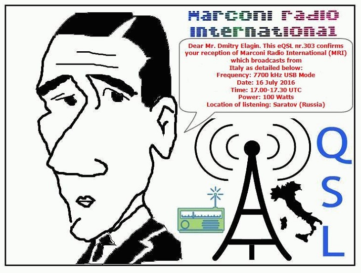 eQSL nr 303 to Dmitry Elagin