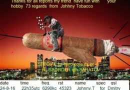 e-QSL Radio Johnny Tobacco Нидерланды Сентябрь 2016 года