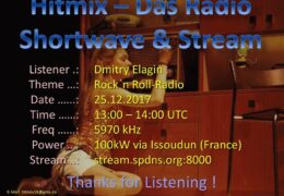 e-QSL Pirate Studio 52 HitMix Франция Декабрь 2017 года