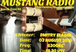 e-QSL Mustang Radio Нидерланды Август 2018 года