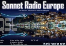 e-QSL Sonnet Radio Europe Германия Октябрь 2018 года