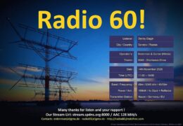 e-QSL Radio60 Hitmix Radio Германия Ноябрь 2020 года